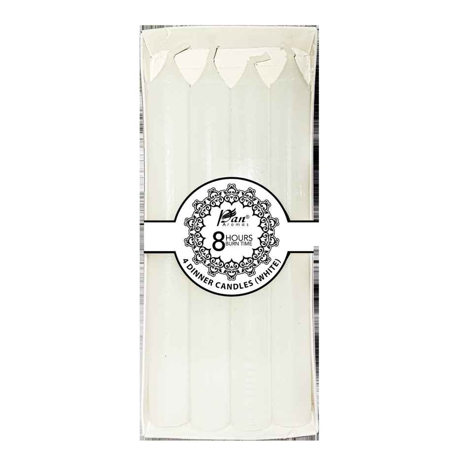 Pan Aromas 4|Pack Dinner Candle 2 x 20 cm | White | Home Decor