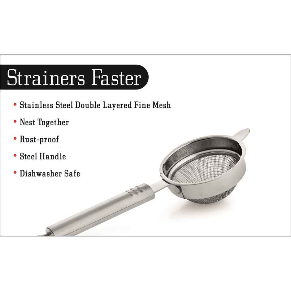 Classic Essentials Stainless Steel Tea Strainer Pack of 3