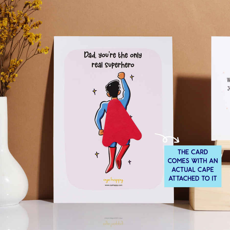 Oye Happy Superdad Cape Card