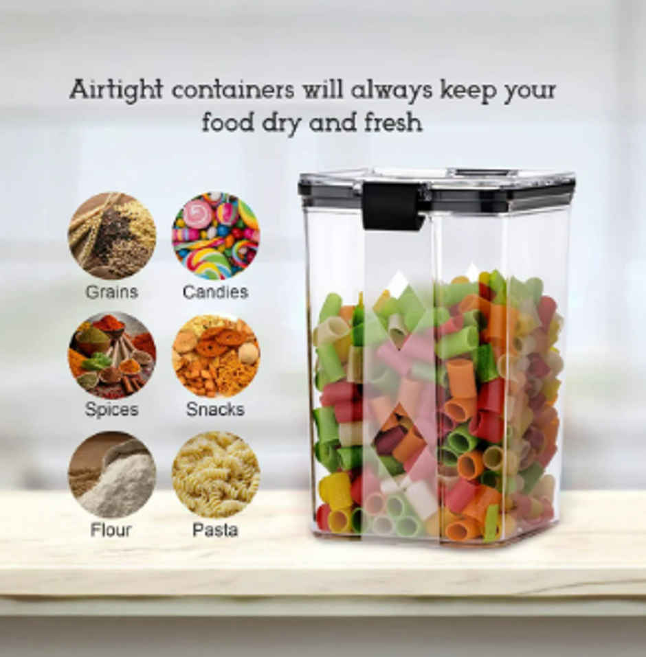YELLOCUT Plastic Container Set for Kitchen | Transparent - 1 L