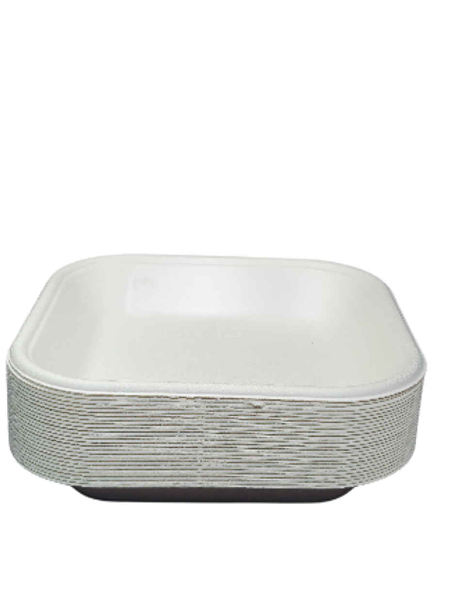 Disposable Square Oval Plate | 6 inch | Pack of 25 | Sn Cd 5.5 | Antzco