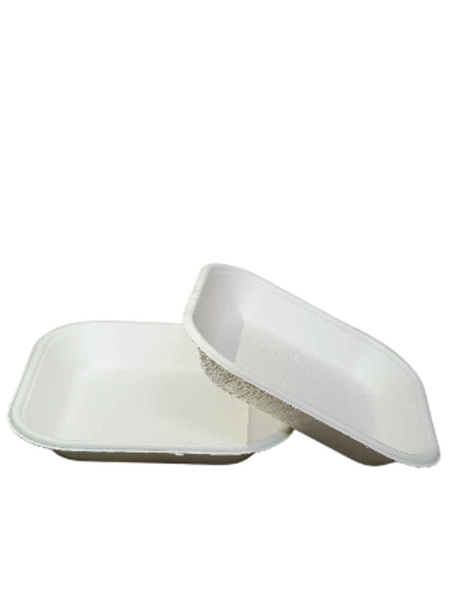 Disposable Square Oval Plate | 6 inch | Pack of 25 | Sn Cd 5.5 | Antzco