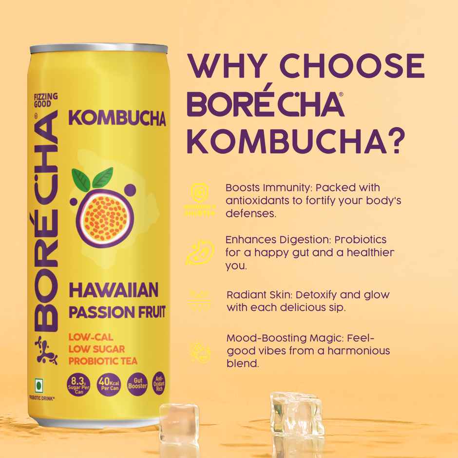 Borecha Hawaiian Passionfruit Probiotic Kombucha