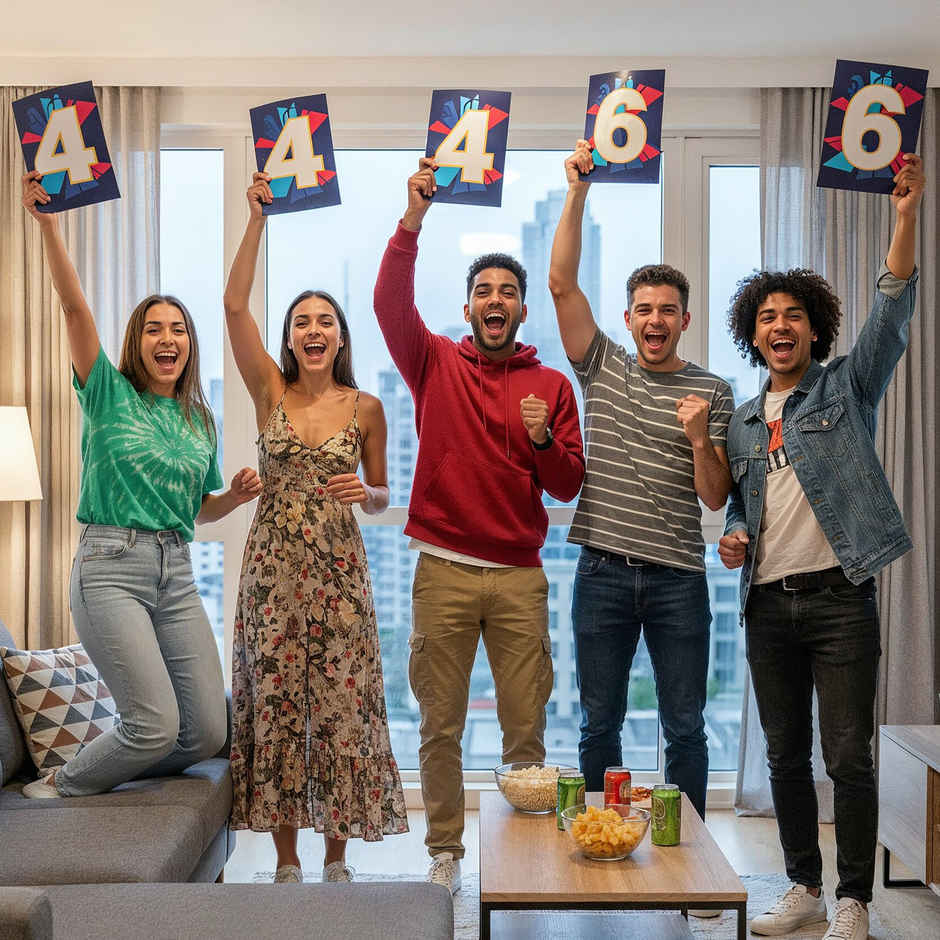 4 and 6 Posters | Boundary Placards for Cricket Match Parties & Fan Cheering | Propcon