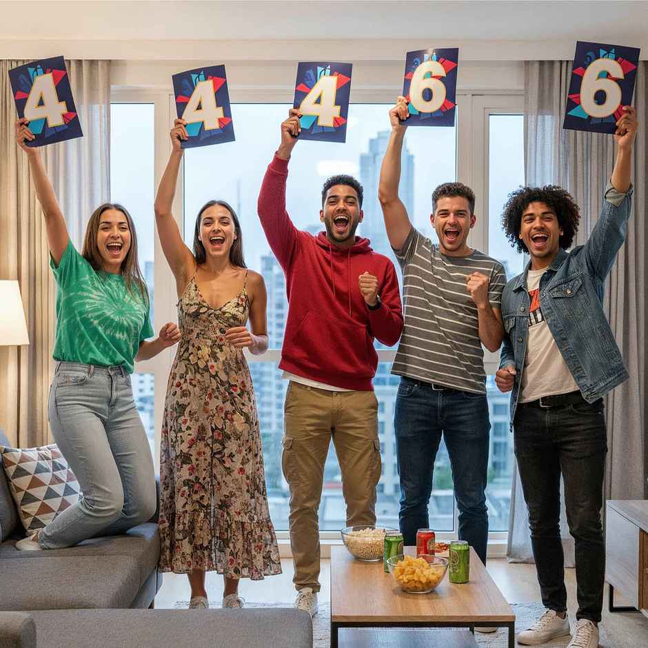 4 and 6 Posters | Boundary Placards for Cricket Match Parties & Fan Cheering | Propcon