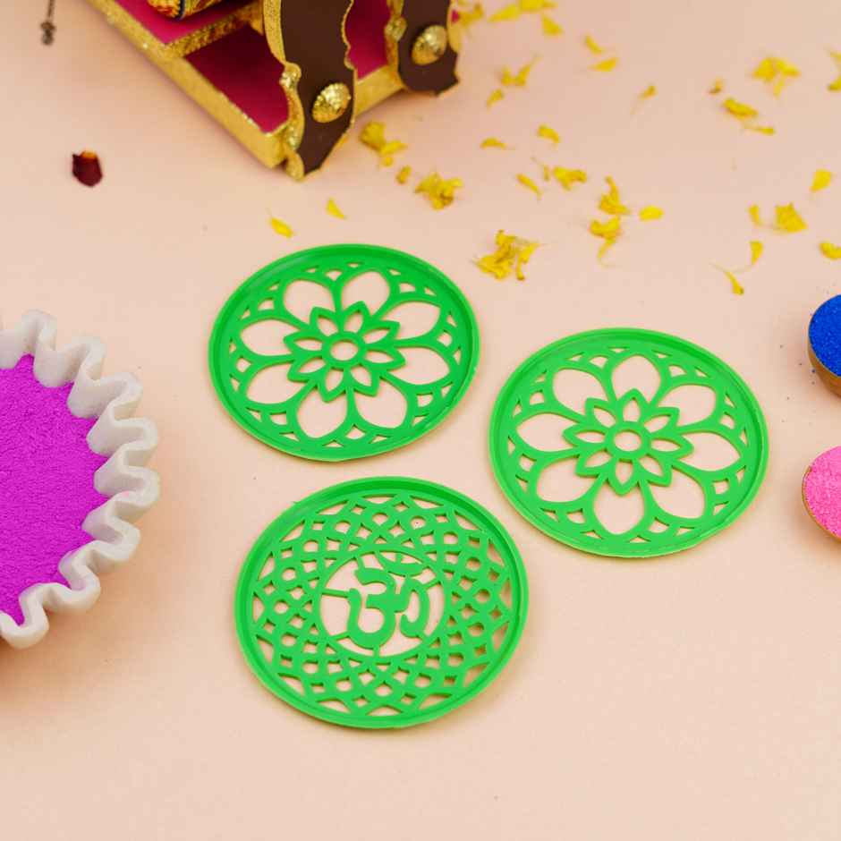 Plastic Rangoli Stencil Small | Pack Of 3 | ServDharm