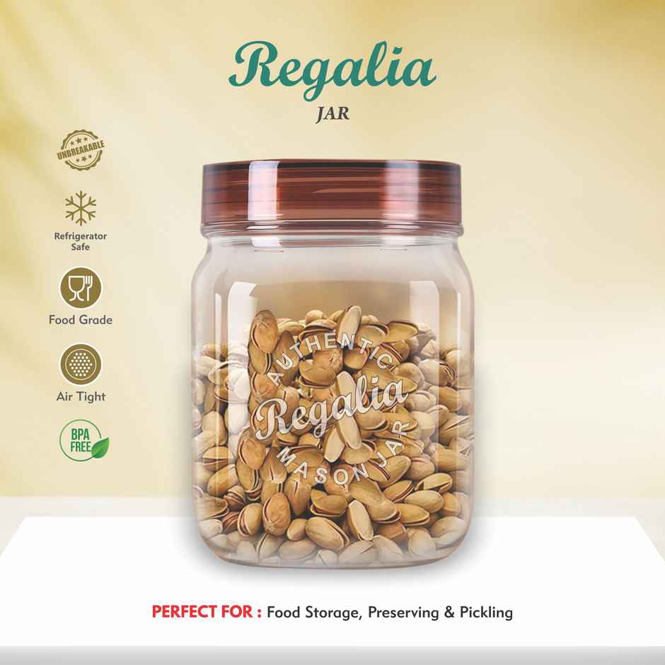 Java Regalia 3 Pcs Plastic Utility Grocery Container | Transparent bottom & Brown Lid | 500 ml