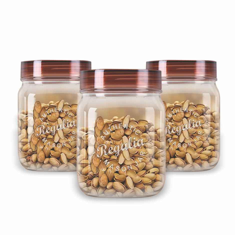Java Regalia Plastic Utility Grocery Container | Transparent bottom & Brown Lid | 2500 ml