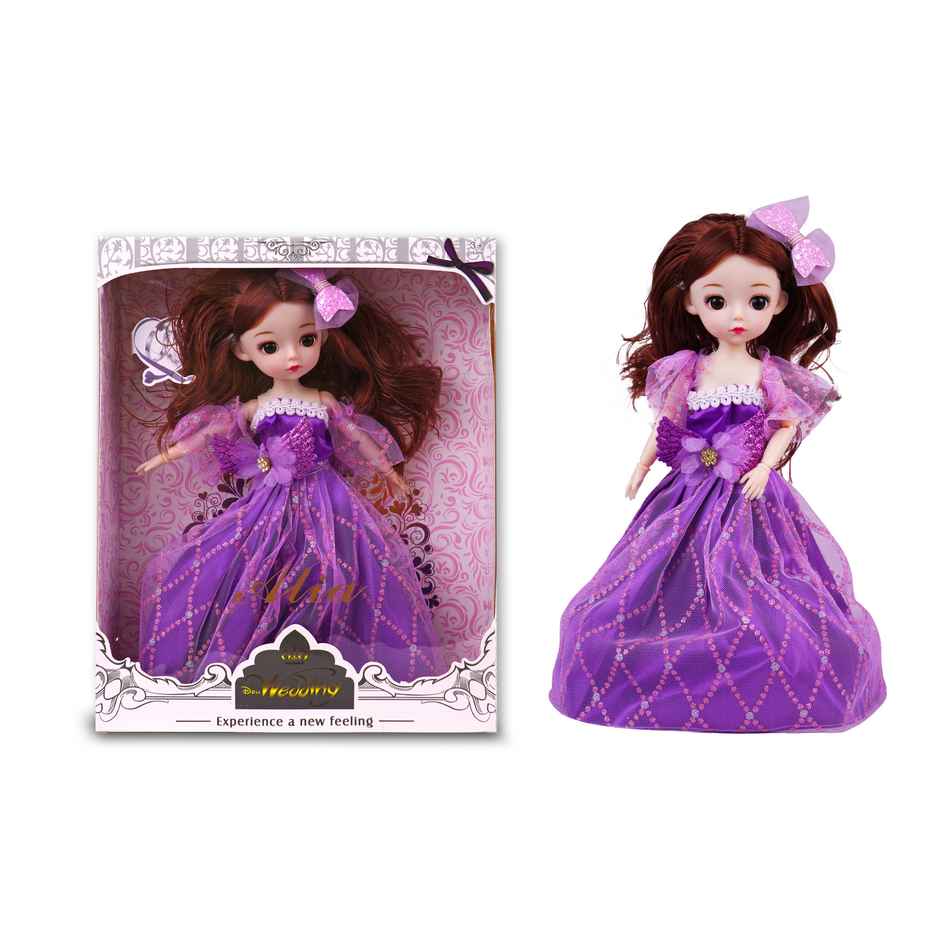 Toyshine 9 Inch Alia Doll In Wedding Dress | Pretend Play Toy | Purple