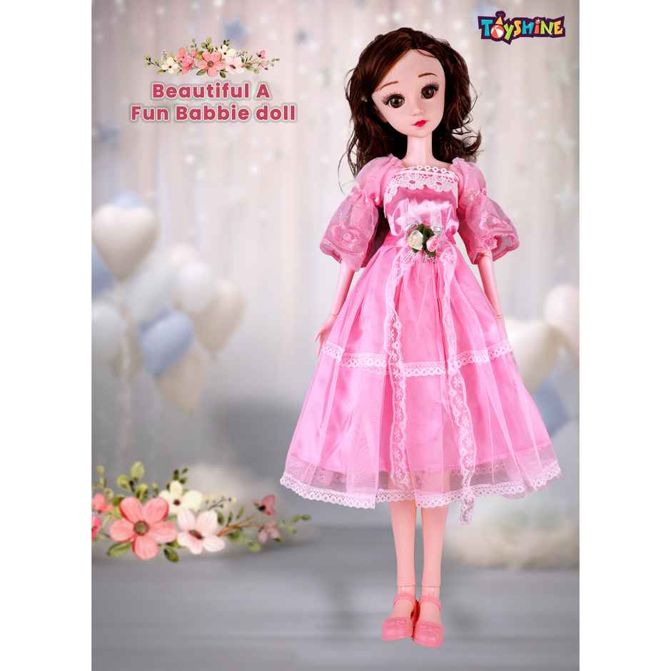 Toyshine 21 Inch Anne Fashion Doll With 3D Eyes | Folding Hands | Pink