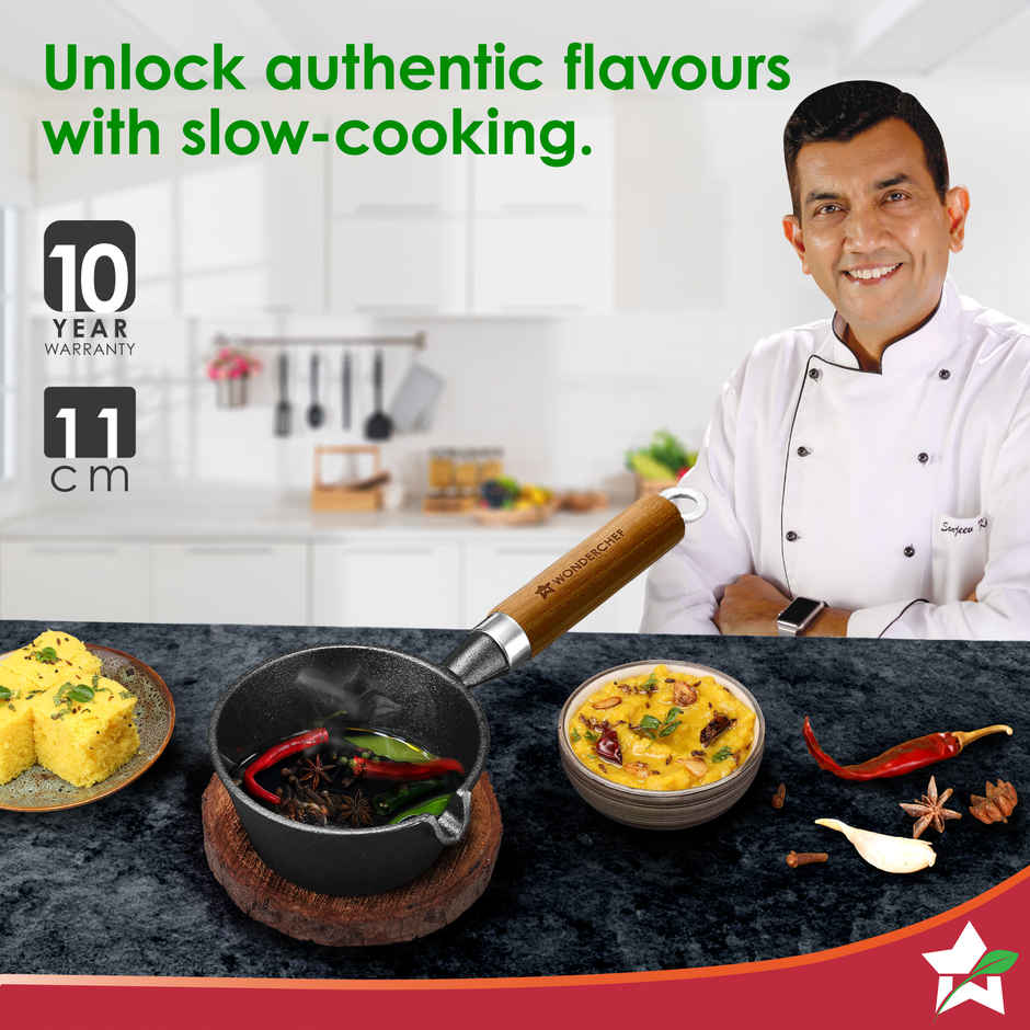 Wonderchef Ferro Cast Iron Tadka Pan | Pre Seasoned