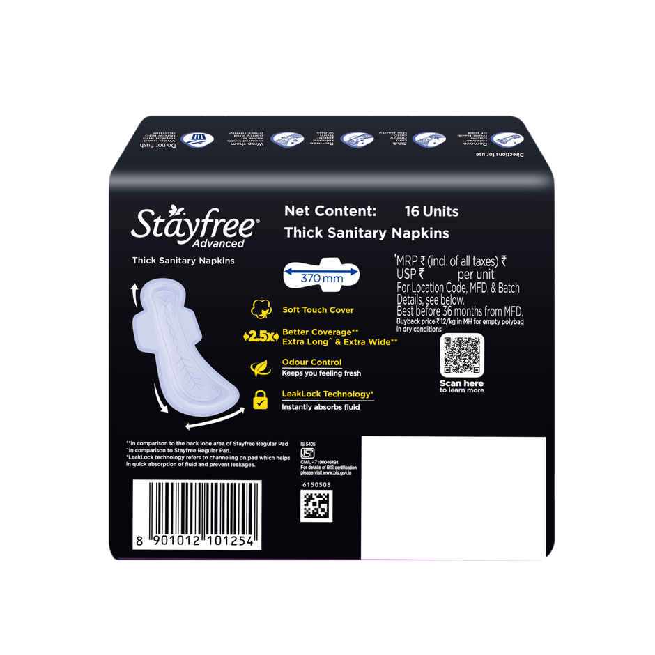 Stayfree Advanced All Nights Sanitary Pads | XXXL