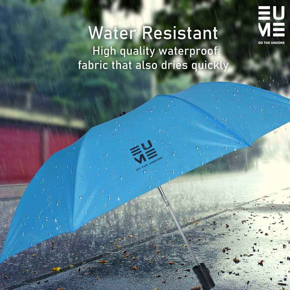 EUME Leatrix Auto-Open Lemon Umbrella | Blue | 21 Inch | 2 Fold