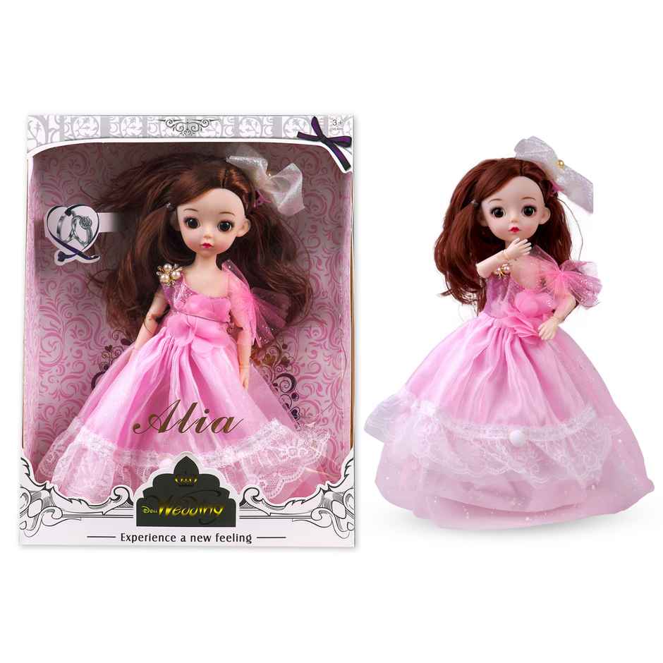 Toyshine 9 Inch Alia Doll In Wedding Dress | Pretend Play Toy | Pink