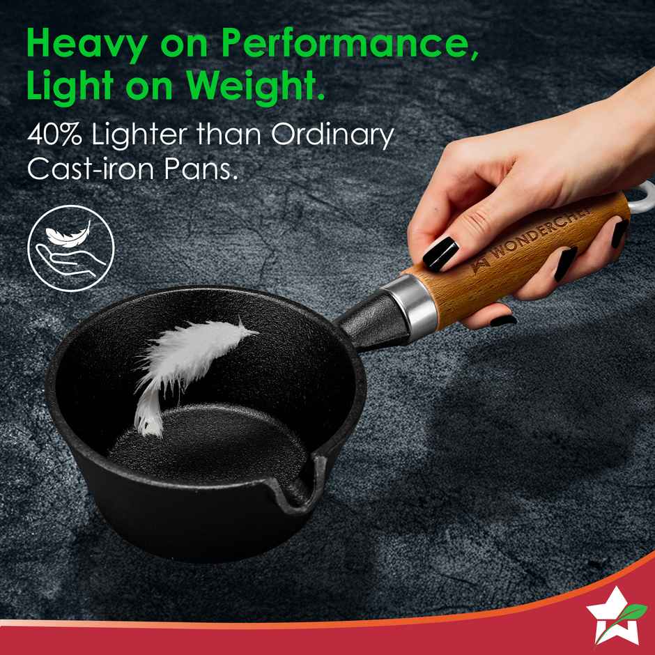 Wonderchef Ferro Cast Iron Tadka Pan | Pre Seasoned