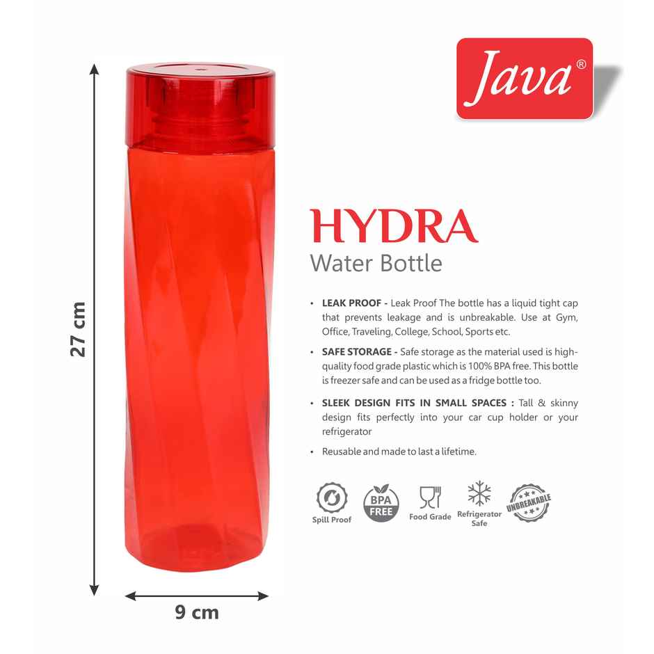 Java Plastic Hydra Water Bottle | Assorted | 1 L