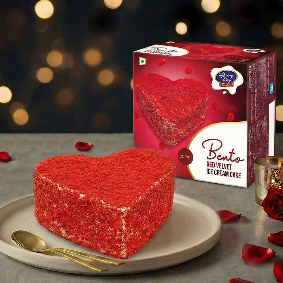 Dairy Day Bento Heart Shaped Red Velvet Ice Cream Cake