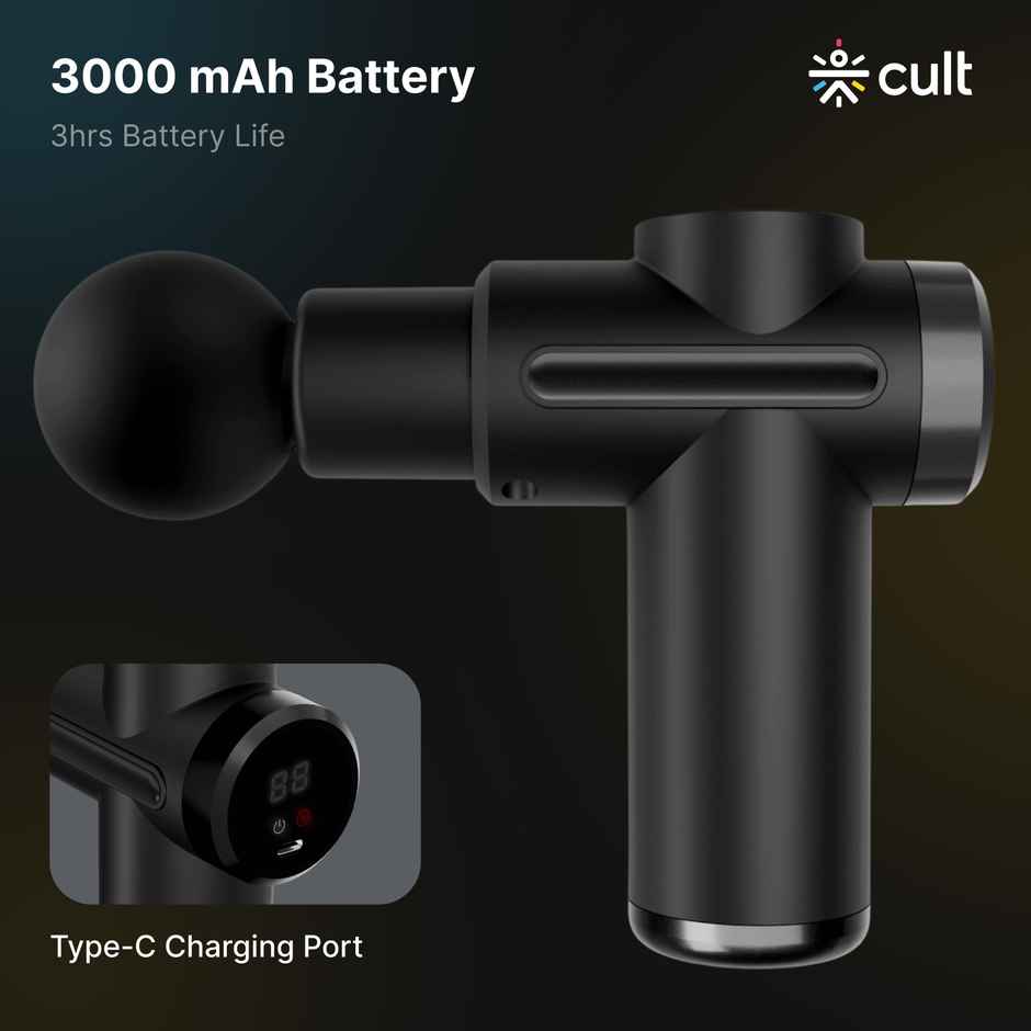 Cult Volt X, Full Body Professional Gun Massager With Hot And Cold Therapy, 3000 mAh Battery
