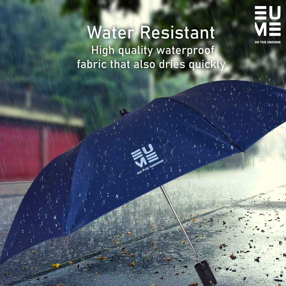 EUME Leatrix Lemon Umbrella 21 Inch 2-Fold Auto-Open | Canopy 42 Inch | Navy Blue