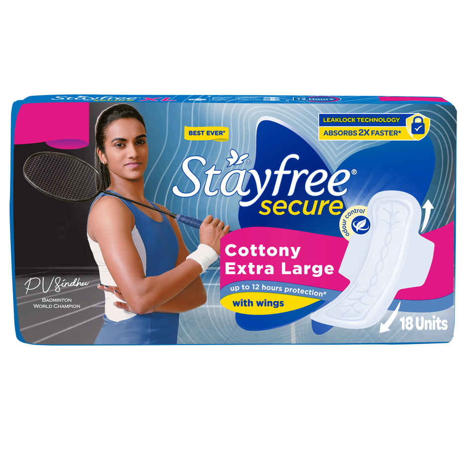 Stayfree Secure Sanitary Pads with Wings (Extra Large)