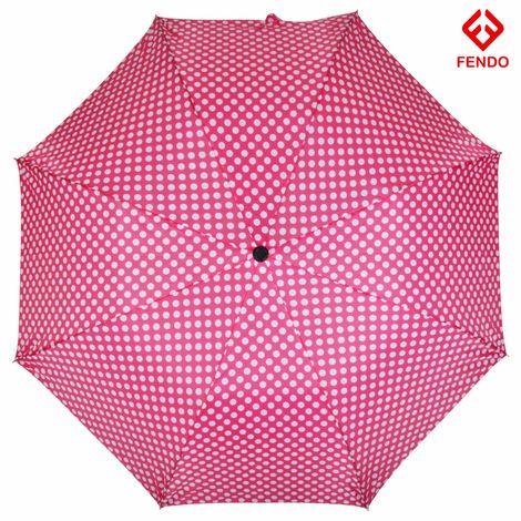 Fendo 2 Fold 24.5 inch Pink Dot Auto Open Umbrella