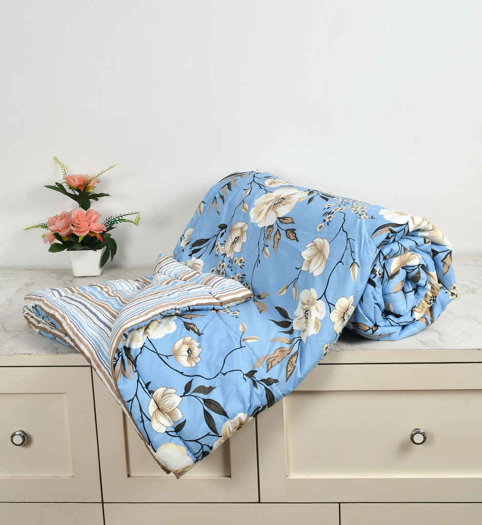 Furnofy Premium King Size Comforter/Quilt | 200 GSM Microfiber | Sky Blue - 86 x 96 in