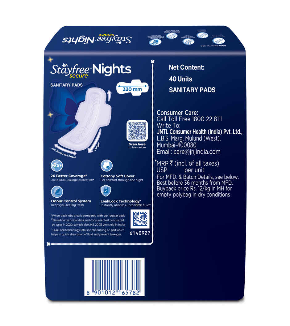 Stayfree Secure Nights XXL Sanitary Pads Combo  
