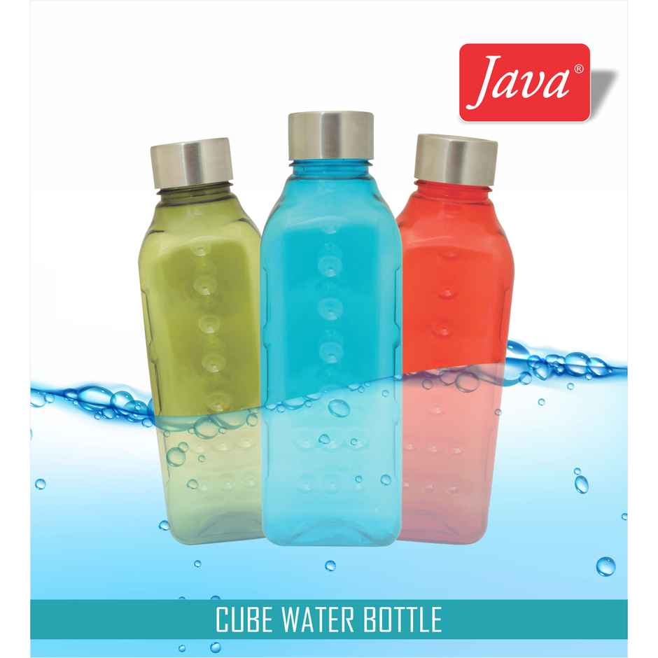 Java Plastic Cube Water Bottle | Assorted | 1 L