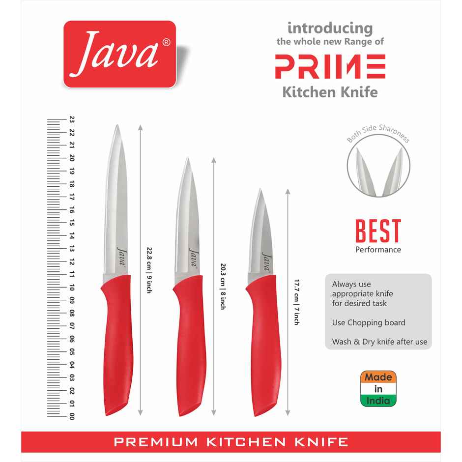 Java 420 Grade Stainless Steel Knife 3 Pcs Set | Strainght Blade