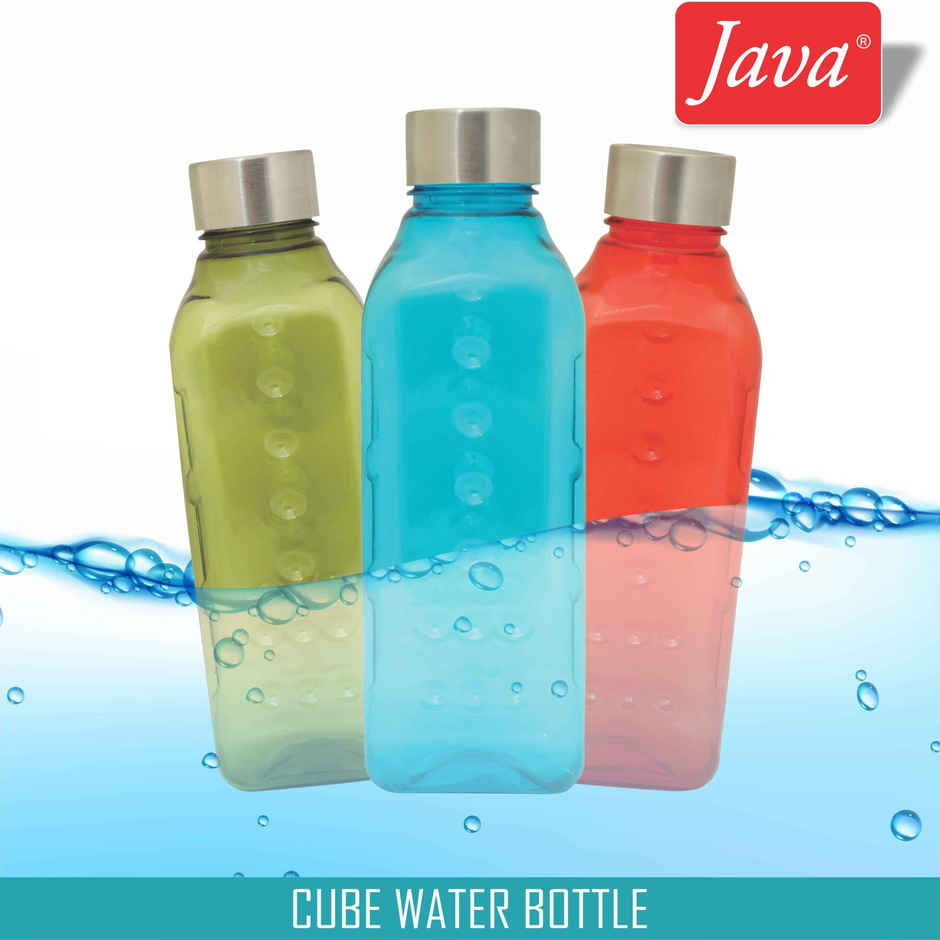 Java Plastic Cube Water Bottle | Assorted | 1 L