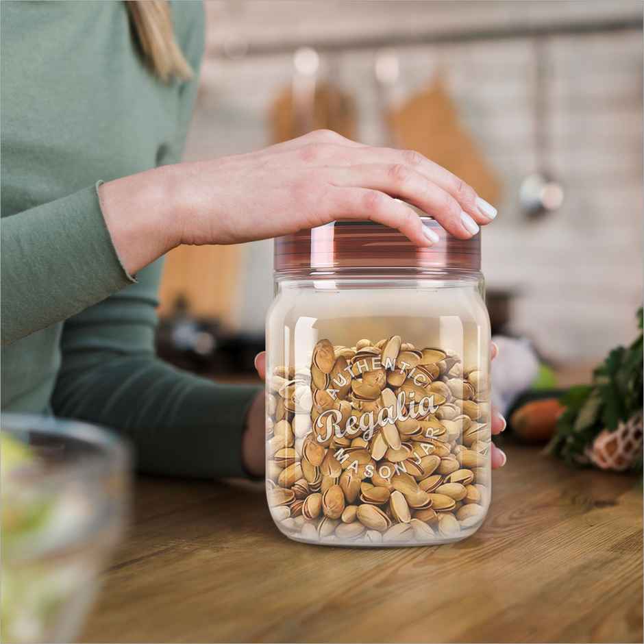 Java Regalia Plastic Utility Grocery Container | Transparent bottom & Brown Lid | 2500 ml