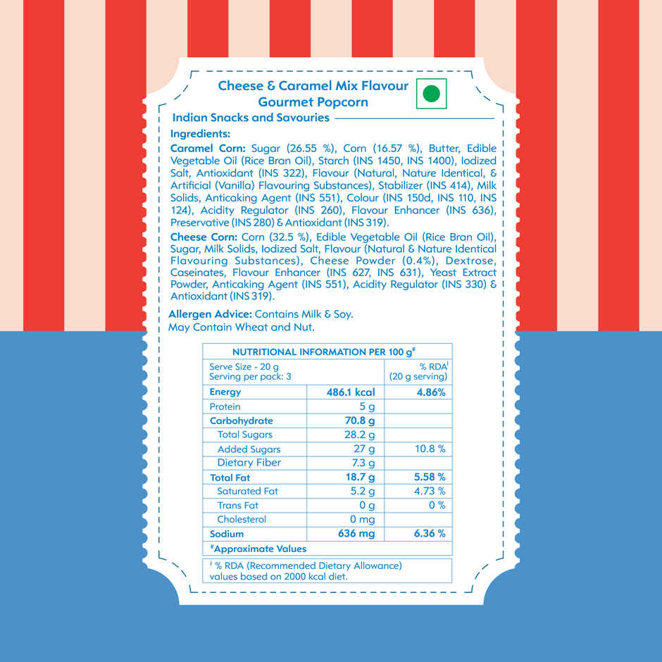 The Theatre Project  Popcorn Cheese & Caramel Pouch