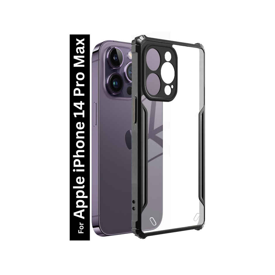 Kwine Case Apple Iphone 14 Pro Max Back Cover - Black Bordered Transparent Case