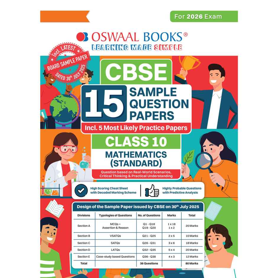 CBSE 15 Sample Question Papers Class 10 Mathematics Standard for 2026 Board Exam