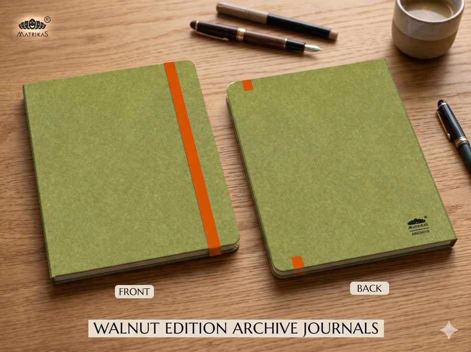 Matrikas Archive Journal | Ruled | Hardbound | A5 Size | 224 Pages | Walnut Colour