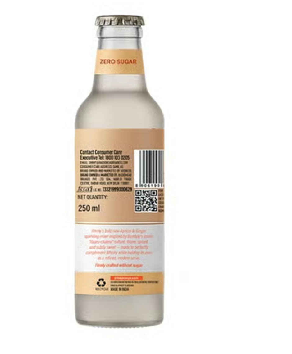 Jimmy's Barcraft Zero Sugar Sparkling Drink Mixer | Ginger & Apricot
