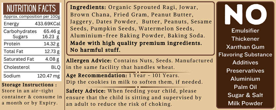 Tummy Friendly Millet Cookies PEANUT BUTTER | Healthy Biscuits | Organic Farm Ragi No Junk No Secret