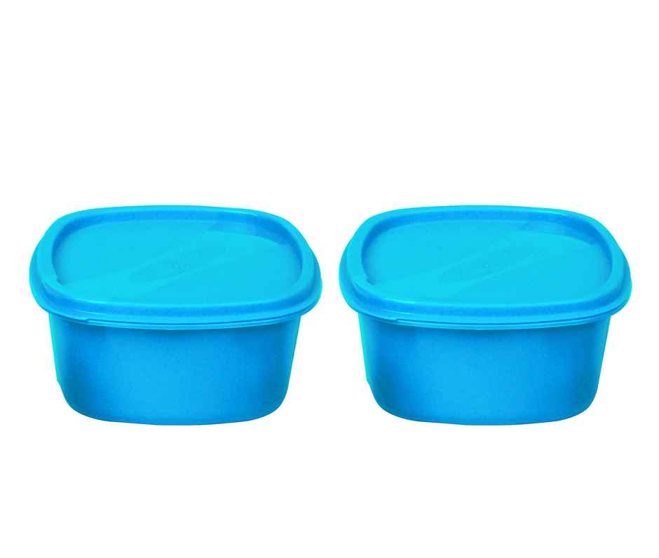 Princeware Store Fresh Square Container Set of 2 Pieces 650 ml Each- Blue