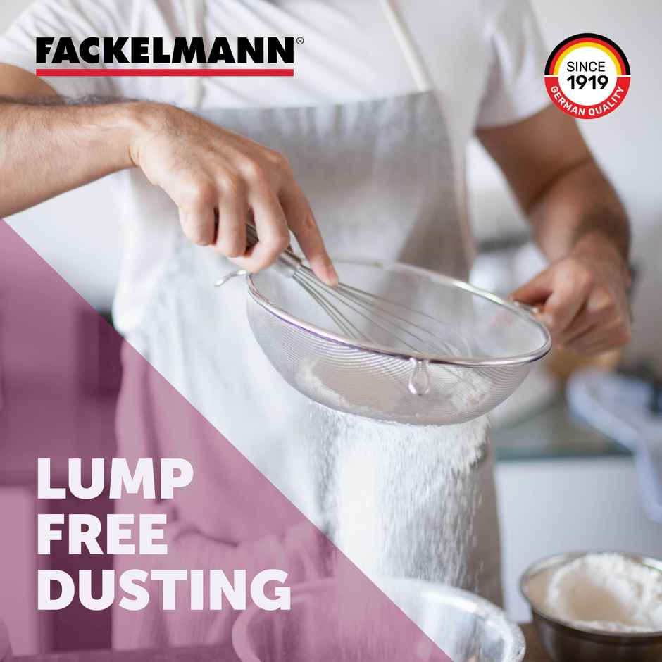 Fackelmann Stainless Steel Strainer, 20 Cm Ideal For Draining Pasta, Blanched Vegetables Strain