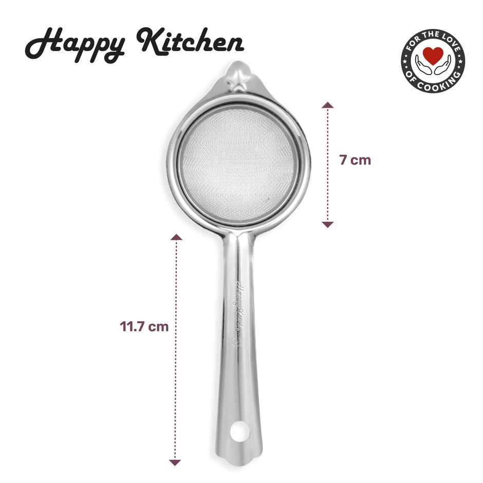 Happy Kitchen Stainless Steel Strainer High-Grade Stainless Steel Mesh, Perfect For Tea and Coffee