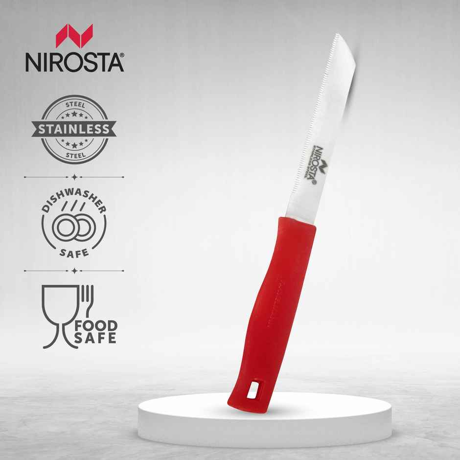 Fackelmann Nirosta Alpha Stainless Steel Vegetable Knife | Black & Silver | Ergonomic Handle