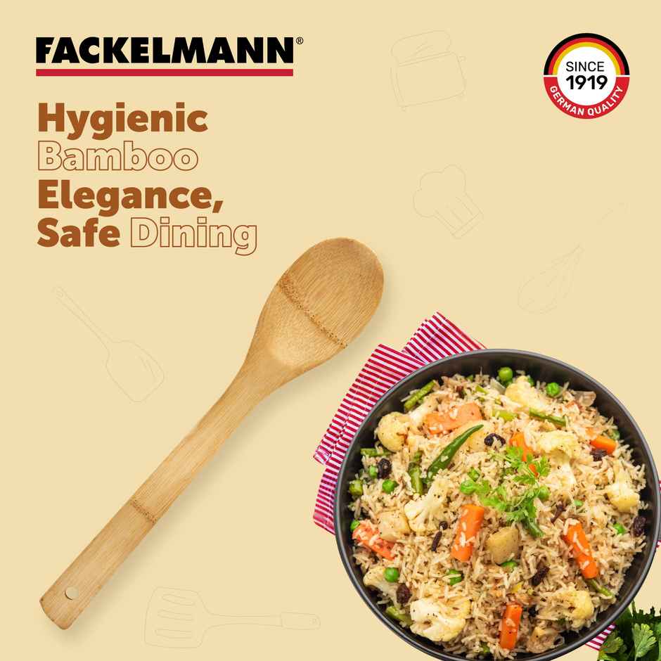 Fackelmann - Solid Turner 30 Cm - High-Quality Bamboo - Wood Brown, Durable, Eco-Friendly