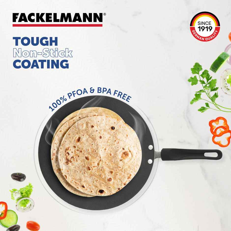 Fackelmann Quartz Nonstick Concave Tawa 25cm BPA-Free All Stoves Compatible Anti-scratch
