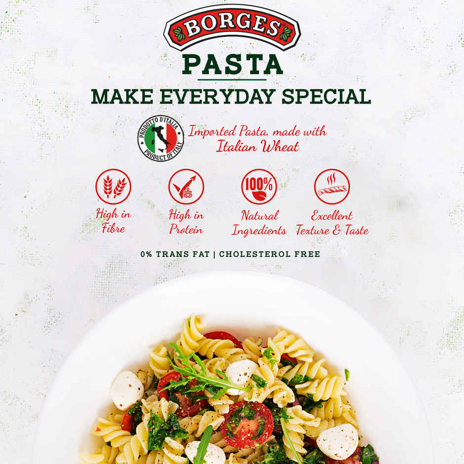 BORGES Whole Durum Wheat Pasta Fusilli
