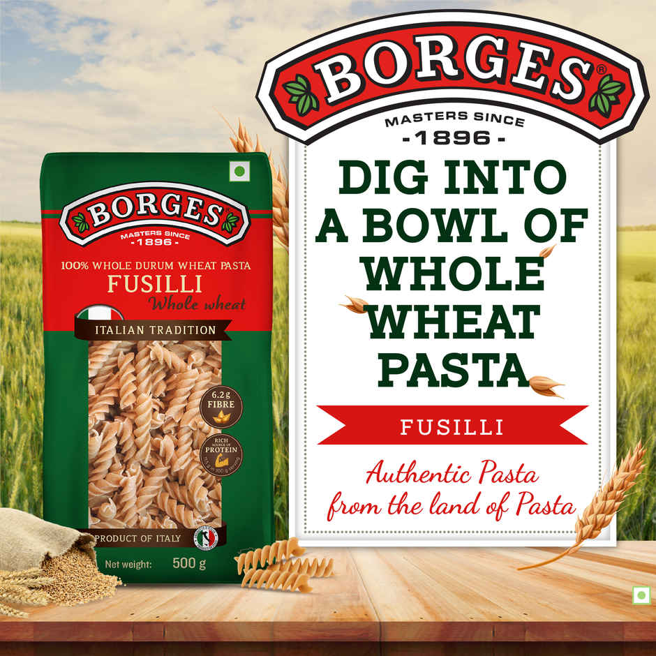 BORGES Whole Durum Wheat Pasta Fusilli