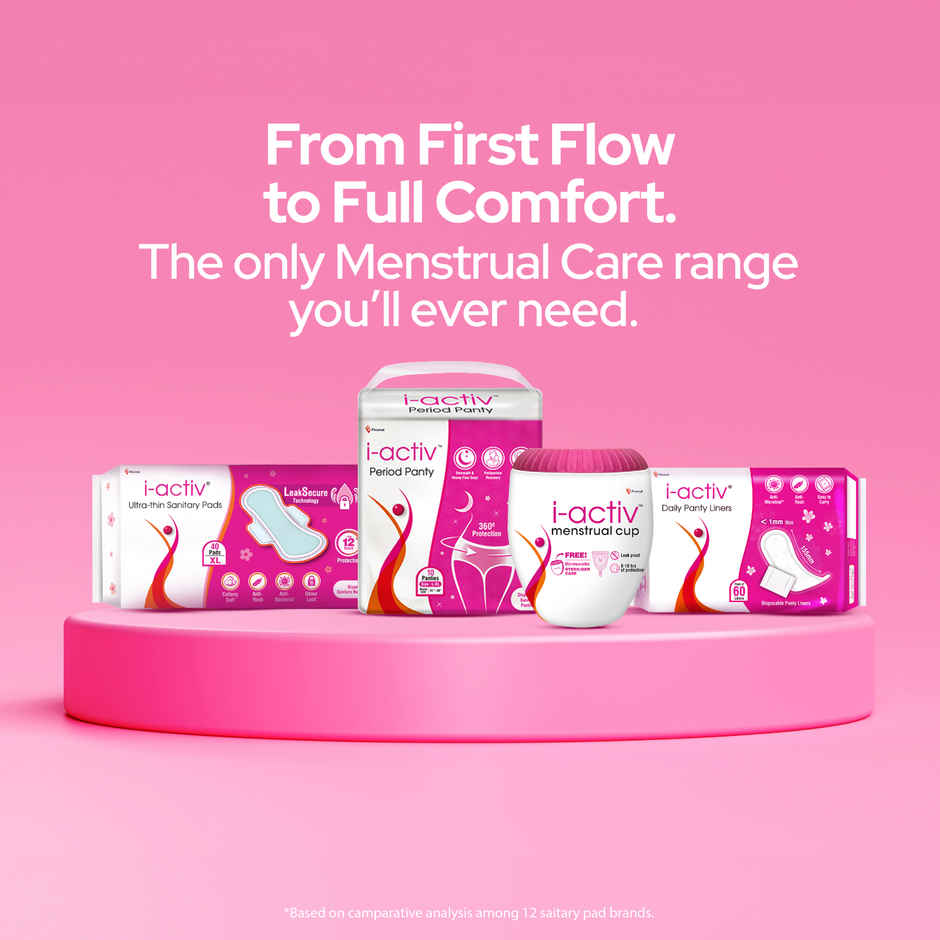I-Activ Ultra Thin Sanitary Pads XXL | Cottony Soft | Anti-Rash | Heavy Flow Protection