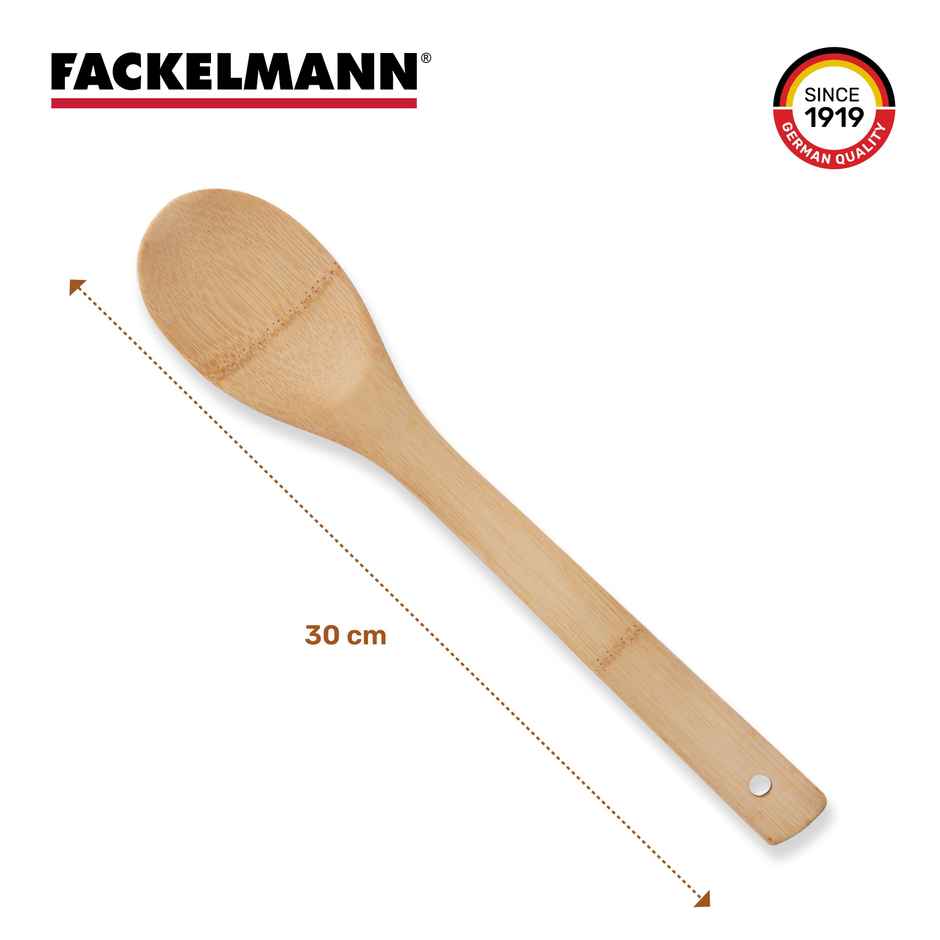 Fackelmann - Solid Turner 30 Cm - High-Quality Bamboo - Wood Brown, Durable, Eco-Friendly