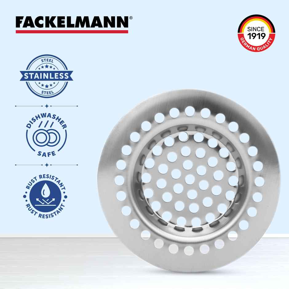 Fackelmann Stainless Steel Sink Strainer, 6.3 Cm | Long-Lasting Construction | Easy To Use & Clean