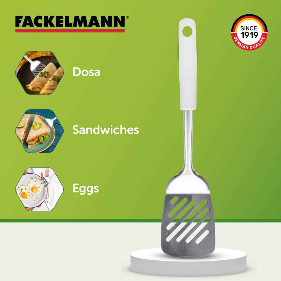 Fackelmann Stainless Steel Arcadalina Slotted Turner, 34.5 Cm