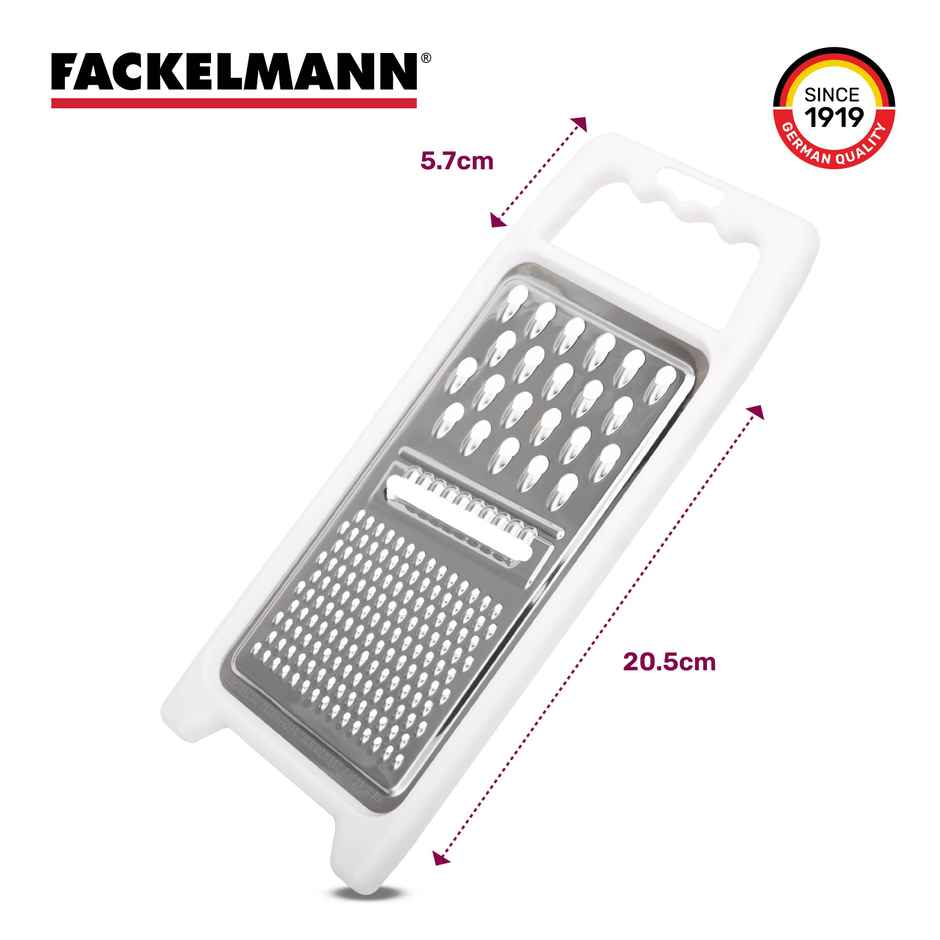 Fackelmann Stainless Steel Universal Grater With Plastic Handle | Ergonomic Non-Slip Handle